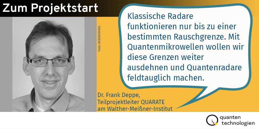 QuantenTech's tweet photo. Heute stellen wir Euch das neue Projekt #QUARATE vor. Es wird im Rahmen der Maßnahme Anwendungsbezogene Forschung in der Quantensensorik, -metrologie sowie -bildgebung gefördert. 
@RohdeSchwarz
@DLR_de
@badw_muenchen
@TU_Muenchen

Weitere Infos hier: https://t.co/eA6rzS4e5W https://t.co/p6ygeYmZrk