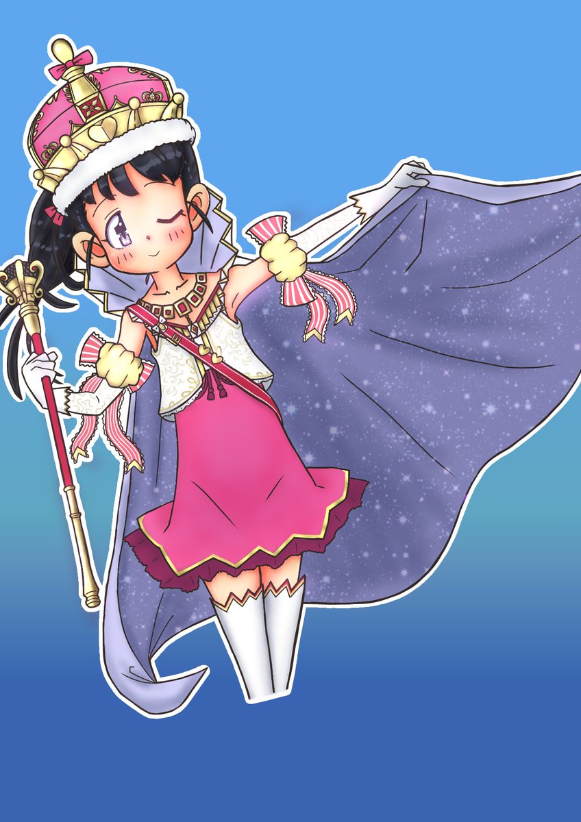 ハル リトルプリンセス一応完成 きっと手直しはするんだけど舞ちゃん布教活動の為に描けたらupするよ 総選挙までにあと2人の舞ちゃん完成させる 福山舞 デレステ お絵描き 春の福山舞祭り