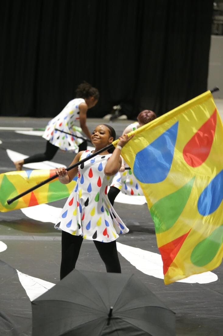 Check out these FLASH flags being used by Clinton HS (MS) for their 2021 winter season.  FLASHVisualMedia.com 
#flashvisualmedia #makingartreality #wgi2021