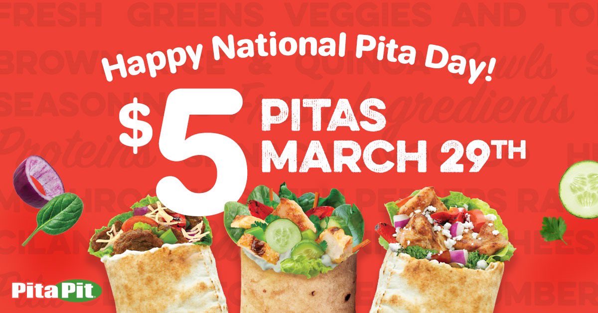 andgibz's tweet photo. All day today at @PitaPitBG we are celebrating National Pita Day. If you haven’t had it in a while, or if you never have... today is just for you https://t.co/bA8STUjX4y
