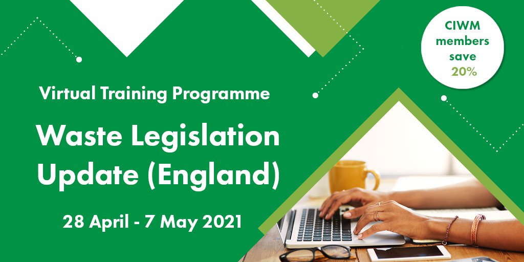 Our new Waste Legislation Update virtual training programme is designed to keep learners up to date on key legislation changes and developments in a range of important topic areas, such as the circular economy and net zero. Book your place: bit.ly/3kXlcWD #CIWMTraining