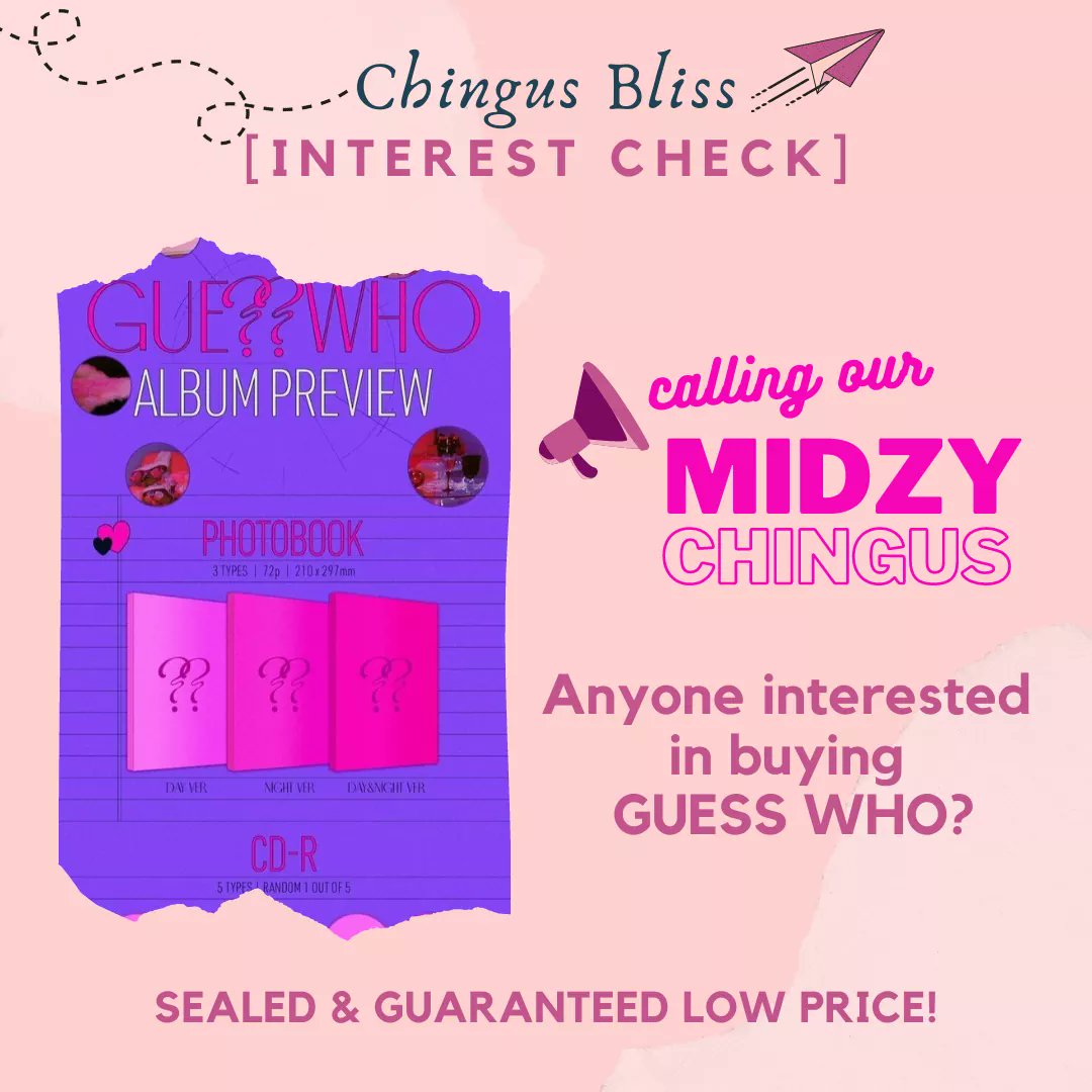chingusbliss's tweet photo. 📣MIDZY CHINGU!📣
WHERE ARE YOU??!
Atleast 5 orders to push!!
DM us for info.
#ITZY #ITZYPH #MIDZY #MIDZYPH
#ITZY_GUESSWHO #itzy_comeback https://t.co/BRHAwRfnhn
