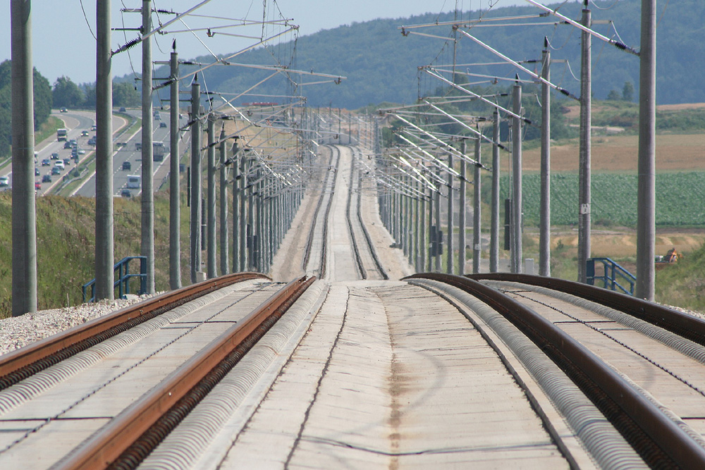 High speed rail tracks.