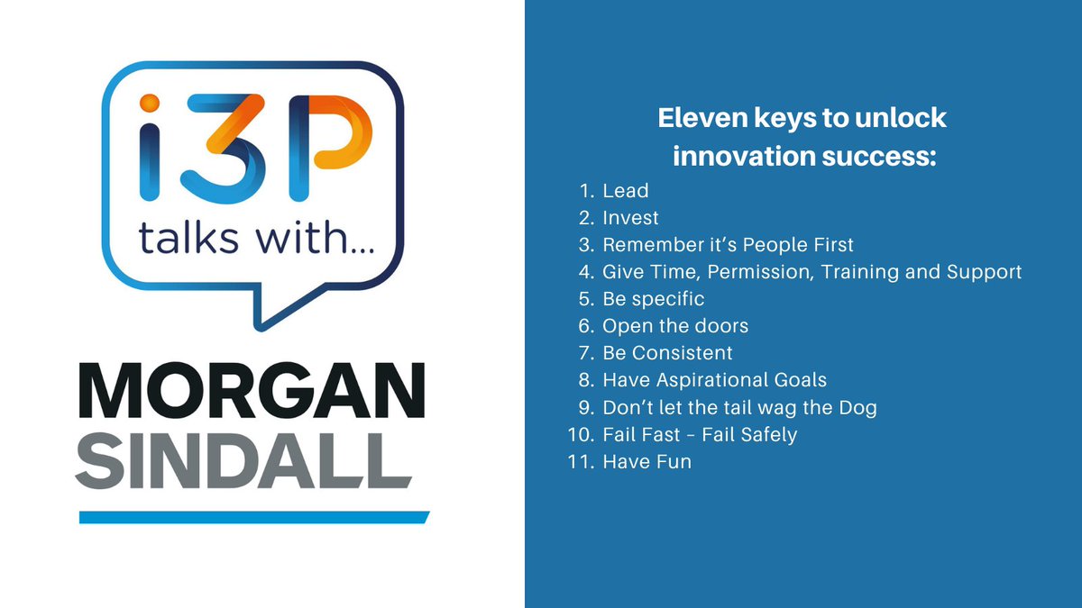 i3P_Ideas's tweet photo. Ahead of this week's 'i3P Talks With...' event, Tina Catling, i3P DLG Co-Chair and Innovation Director at @morgansindall, has shared her eleven keys to unlocking #innovation success.

Register here for the event on Wednesday: https://t.co/0hCa0cgnHi https://t.co/184W6sSfEo