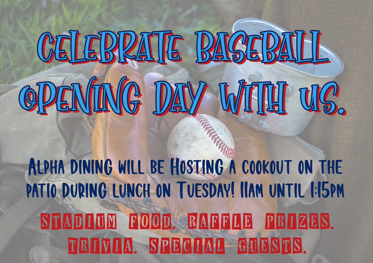 GraceDining's tweet photo. #OpeningDay2021 #AlphaDining #baseball @gracecollege @GraceLancers https://t.co/xylaTBKAdY