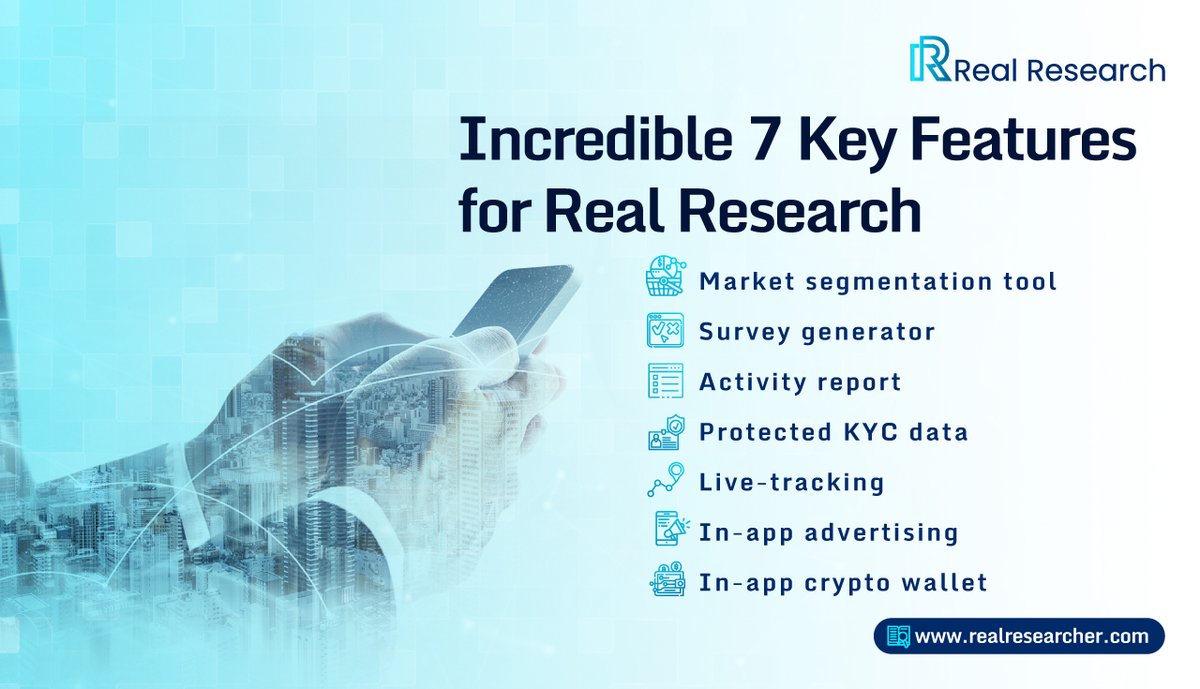 realresearch_'s tweet image. Real Research is an innovative and #secure environment comprising phenomenal features that cater to the research and marketing needs of every #business. 

By utilizing the above 7 key #features you are guaranteed to acquire real, credible, and unbiased data.

#RealResearch