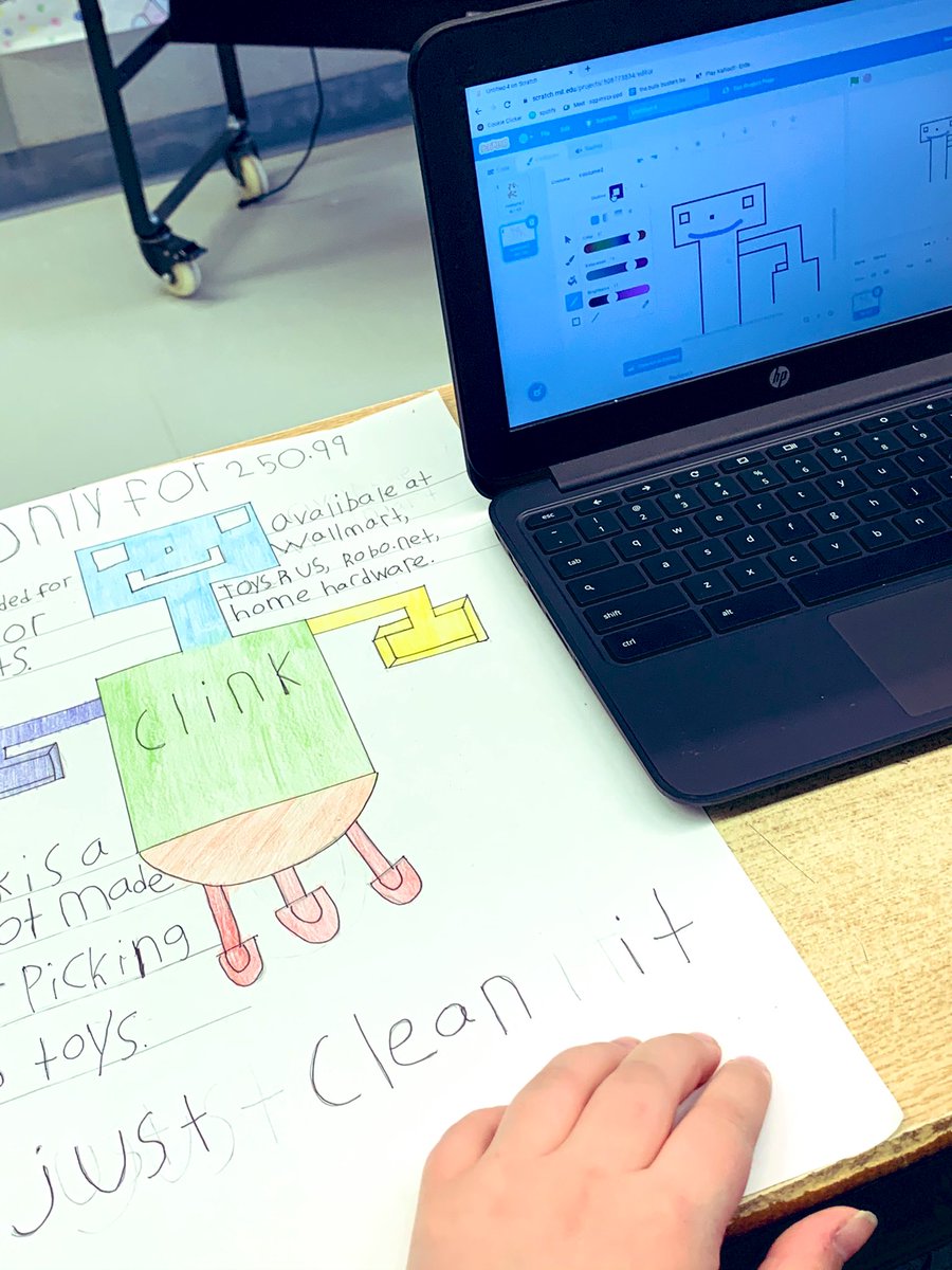 MrsGoncalves20's tweet image. My students are doing an incredible job creating replicas of the robots that they designed and coding them to do different things #codingwithscratch #subprograms #functions #mathfun @JPRobartsRams