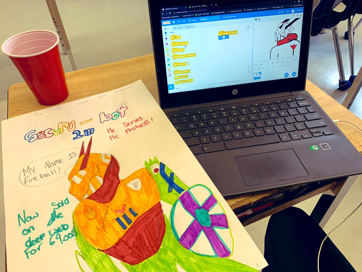 MrsGoncalves20's tweet image. My students are doing an incredible job creating replicas of the robots that they designed and coding them to do different things #codingwithscratch #subprograms #functions #mathfun @JPRobartsRams