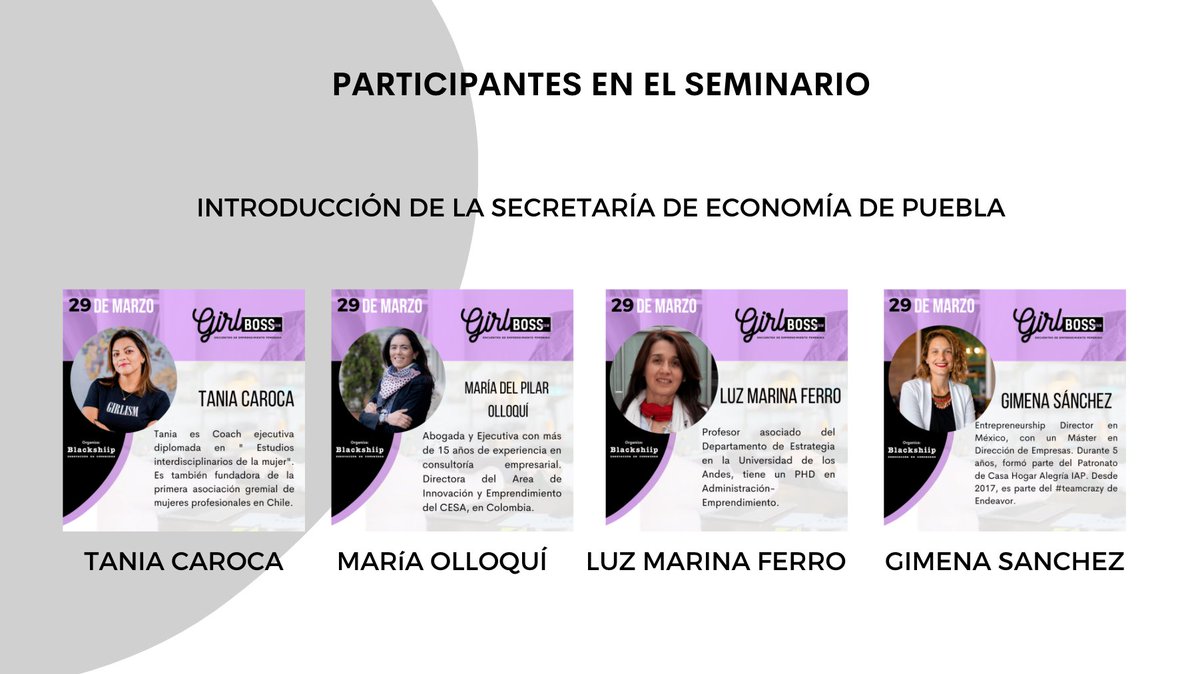 #Girlbosslatam en un rato compartiré Seminario con grandes mujeres para hablar de #Emprendimientofemenino! No se lo pierdan <a href="/taniacaroca/">taniacoaching</a> @luzmarinaferro #gimenasanchez