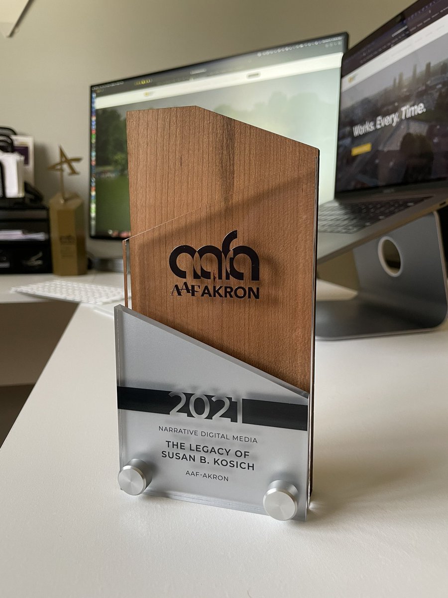 NarrativeDM's tweet image. Just hopping on here to thank @AAFAkron and #FlatDanly for the ADDY award