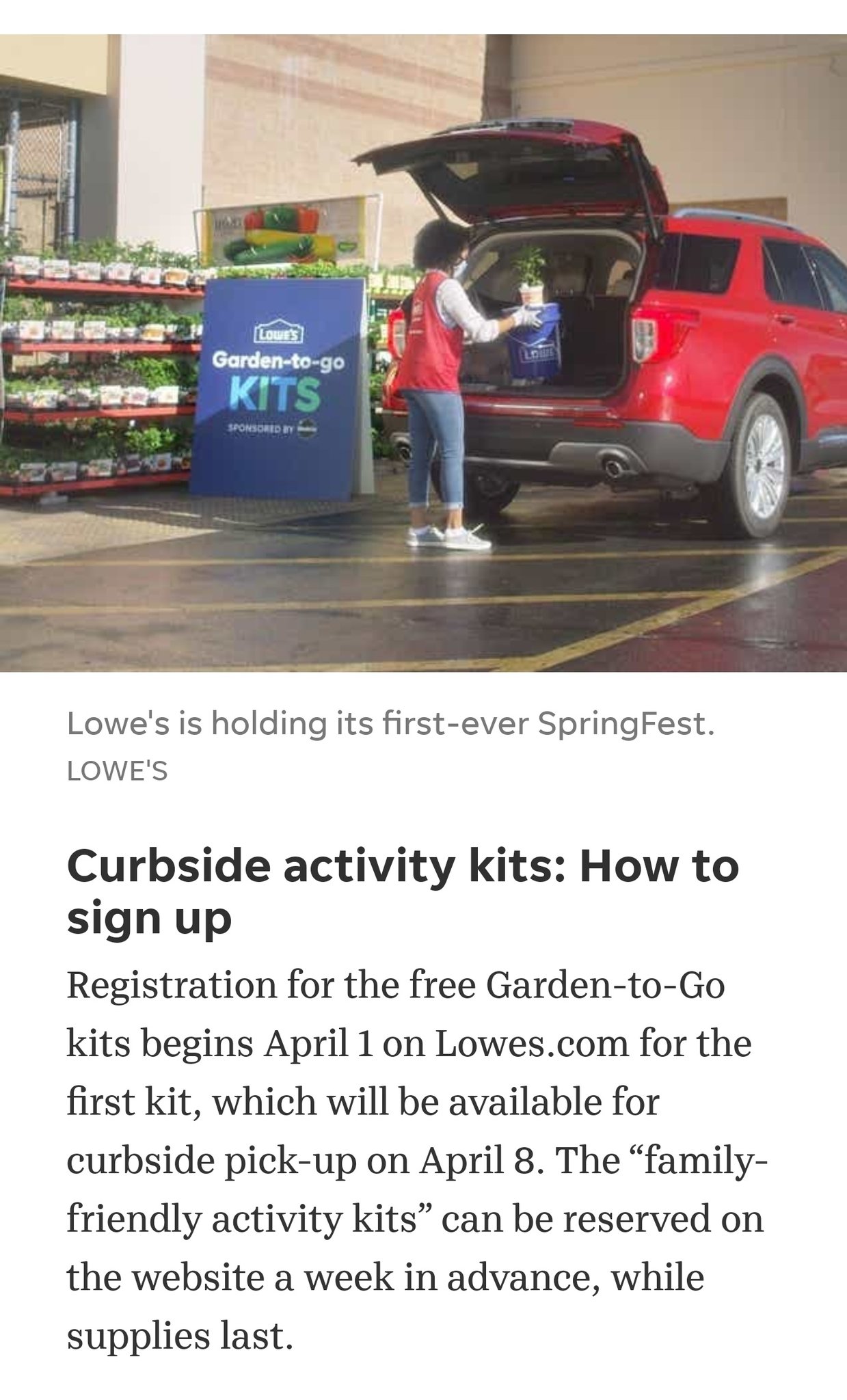 Lowe S On Twitter Our Springfest Celebration Is Right Around The Corner Thanks To Usatoday You Can Learn More About Our Free Curbside Garden To Go Kits All The Ways We Re Making Spring Fun