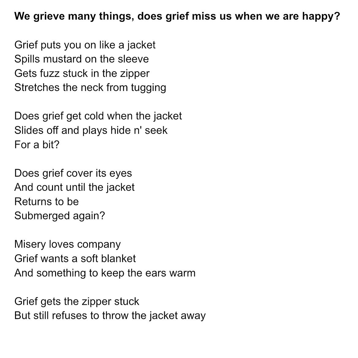CW: grief/grieving /// Our #poemoftheweek is written by Liv Smith