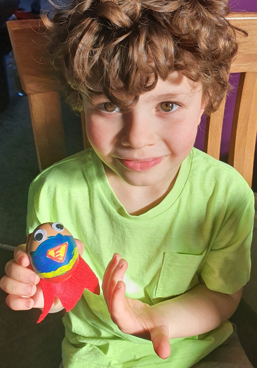 Tink6788's tweet photo. Harrison's Easter Egg entry
He wanted to make a superhero so made 'Egg'Man! π₯π¦Έ
@HartleyBrookPri
#HBeaster https://t.co/YMTyd2u30K