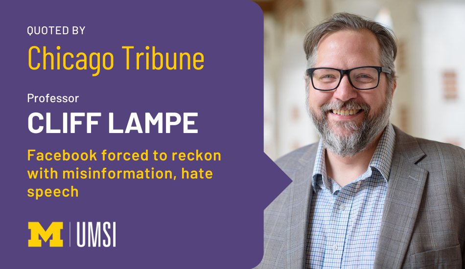 "They don’t want to be the arbiters of free speech. But they have to be."

 UMSI professor <a href="/clifflampe/">clifflampe</a> tells the <a href="/chicagotribune/">Chicago Tribune</a> that @Facebook needs to step up its self-regulation to prevent the spread of misinformation and extremism. Read more: myumi.ch/wlDKk