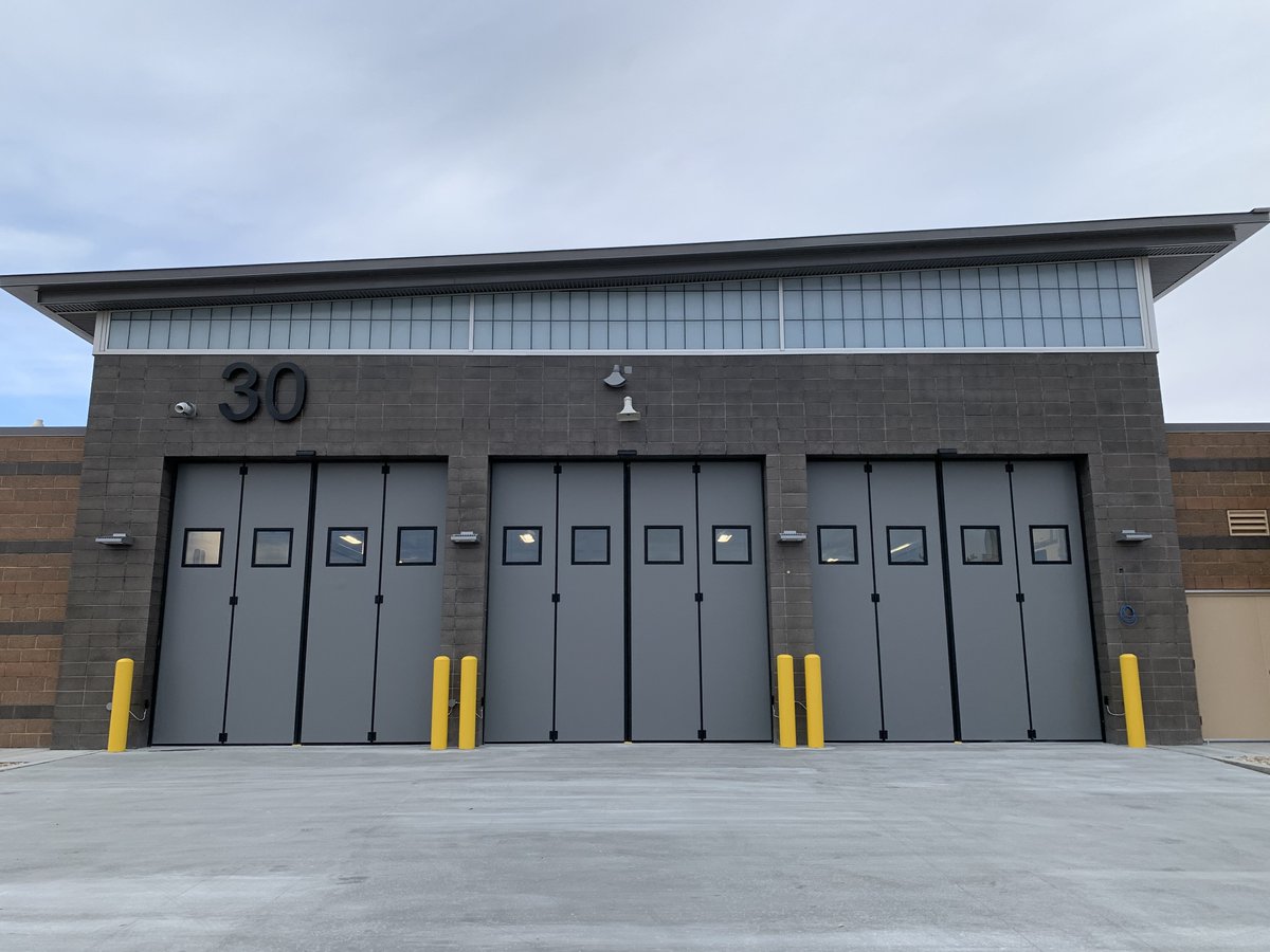 Jewers_Doors's tweet photo. Well done to Jewers Doors (North American Division) on completion of another successful project at 'Clarke County Fire Station' in Las Vegas🚒👩🚒🔥
We supplied 6 sets of our Swift electric #fourfold doors for the new facility at Station 30.
#jewersdoors #firestation #construction https://t.co/lqOwzlLB0L