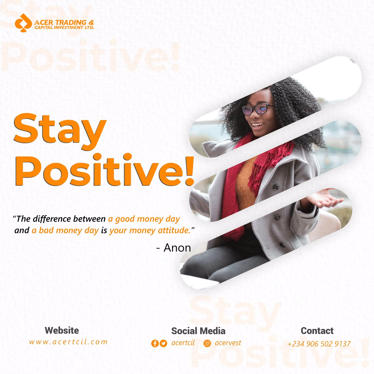 acertcil's tweet photo. Stay Positive!
#acertcil #MondayMotivation https://t.co/A8qc4B07S2