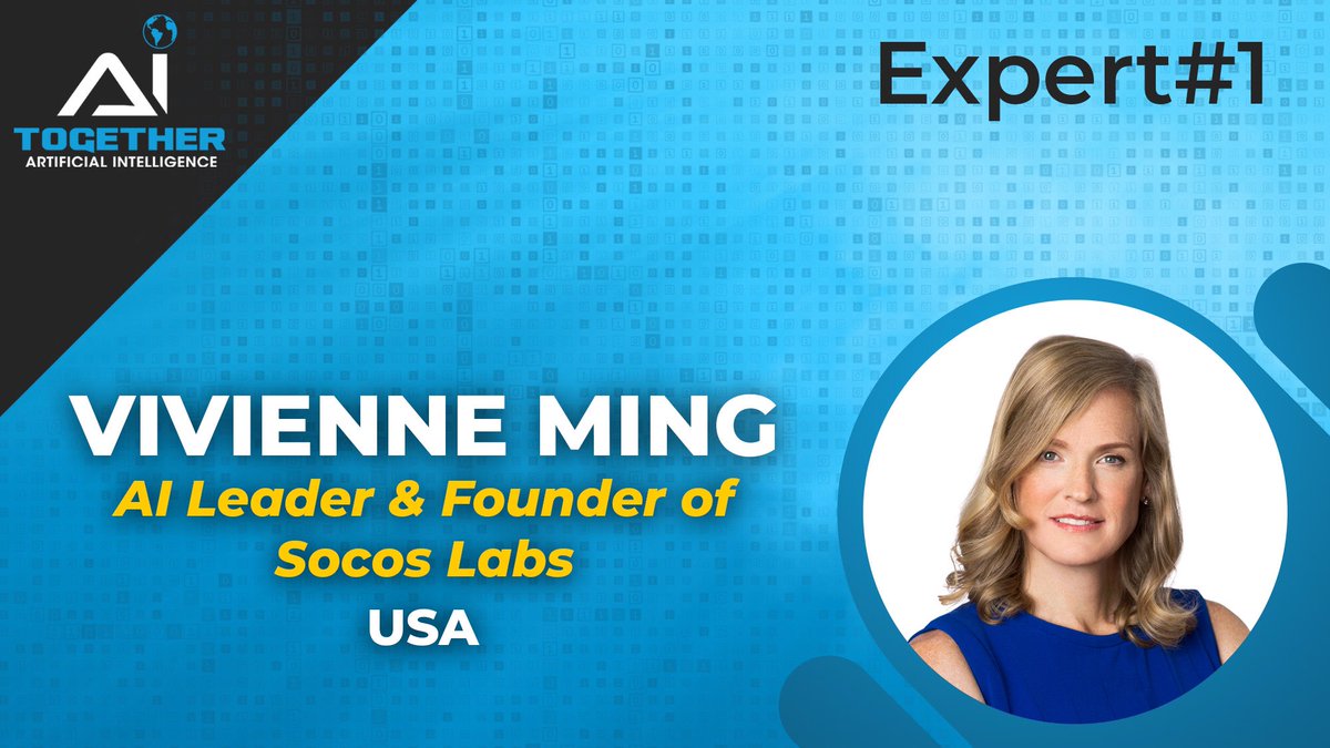 AI__TOGETHER's tweet photo. ‼️We are proud to present you our experts. Our #1st AI leader is Vivienne Ming - @neuraltheory 

🥇Vivienne is an American theoretical neuroscientist and artificial intelligence #expert. She was named as one of the @BBCWorld  #100Women in 2017. #AI https://t.co/lck7hhNpH9