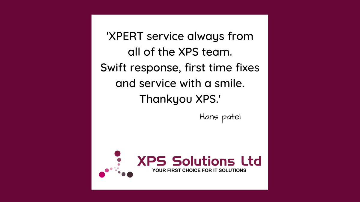 XPSLtd's tweet photo. We really love hearing from clients and these kind of reviews really make the team feel appreciated π thank you so much for the great feedback Hans.
#XPSSolutions #ITSupport #testimonial https://t.co/JJJMx8B3ej