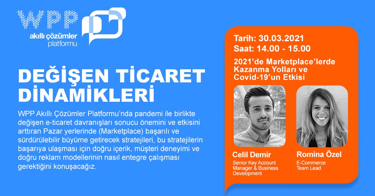 WPP Akıllı Çözümler Platformu yarın harika bir konu başlığında bizlerle!           İletişim : businessdevelopment@wpp.com