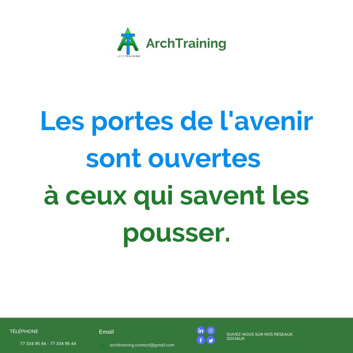 TrainingArch's tweet photo. Une trés belle semaine pour prendre son avenir en main n'est ce pas ? 😁
Bonne journée à tous !
#ArchTraining #Motivation #kebetu https://t.co/VEojKUKxEZ