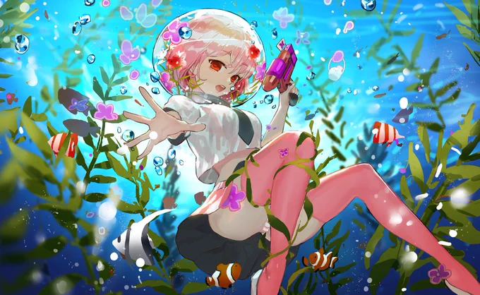 金魚頭少女 #女の子 #オリジナル https://t.co/wlLpY9gdE6 