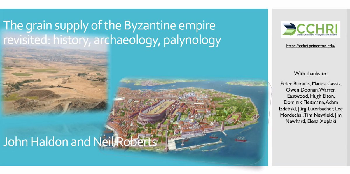 SPBSUK's tweet photo. John Haldon & Neil Roberts are discussing the grain supply of the Byzantine empire based on archaeological, historical and palynological data.
#SpringSymposiumUK #ByzantineTwitter https://t.co/RZVCwa29HG
