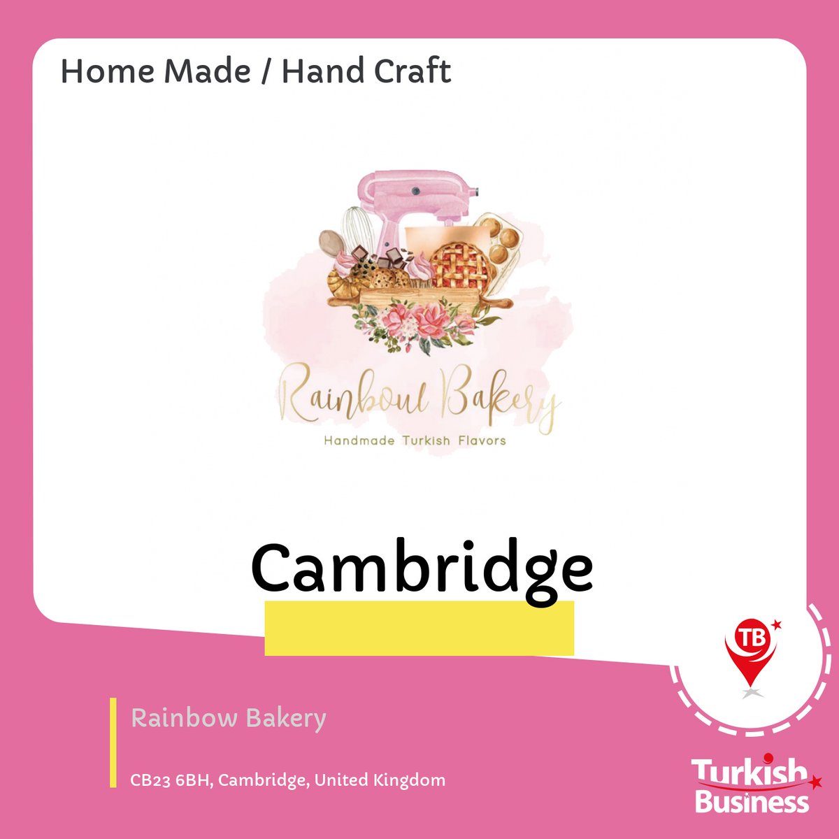 TurkishUK's tweet photo. Turkish Business of the Day:
Home Made / Hand Craft (Rainbow Bakery)

Download our App for more details.

#Home #Made #Hand #Craft #Rainbow #Bakery #RainbowBakery Instagram: @rainboowbakery #turkishbusiness #turkishbusinessapp #turkishbusinessorg #turkishbusinessuk https://t.co/BZn21Cjenl