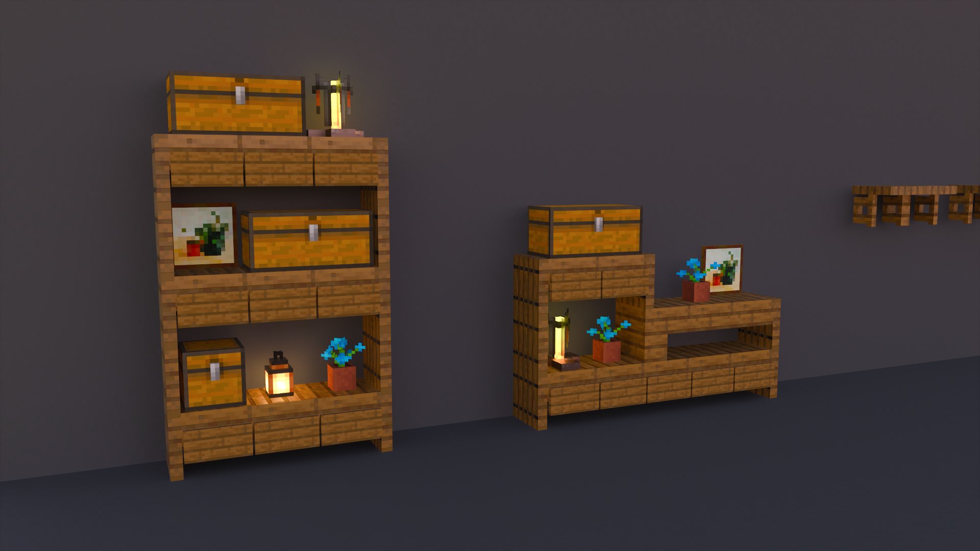 Kogumapro こぐまぷろ 今日は棚をいっぱい試作しました マイクラ Minecraft建築コミュ マインクラフト Minecraft バニラ建築学部 T Co Pbgepjxtbl Twitter