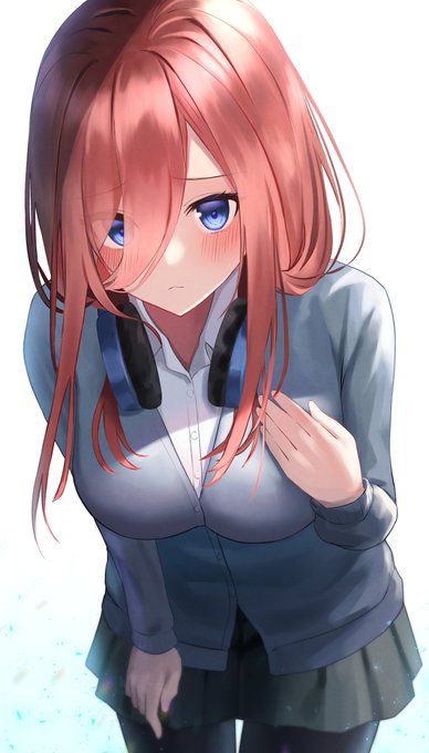広瀬 りよさんがTwitterに投稿した中野三玖(五等分の花嫁)のイラスト。
