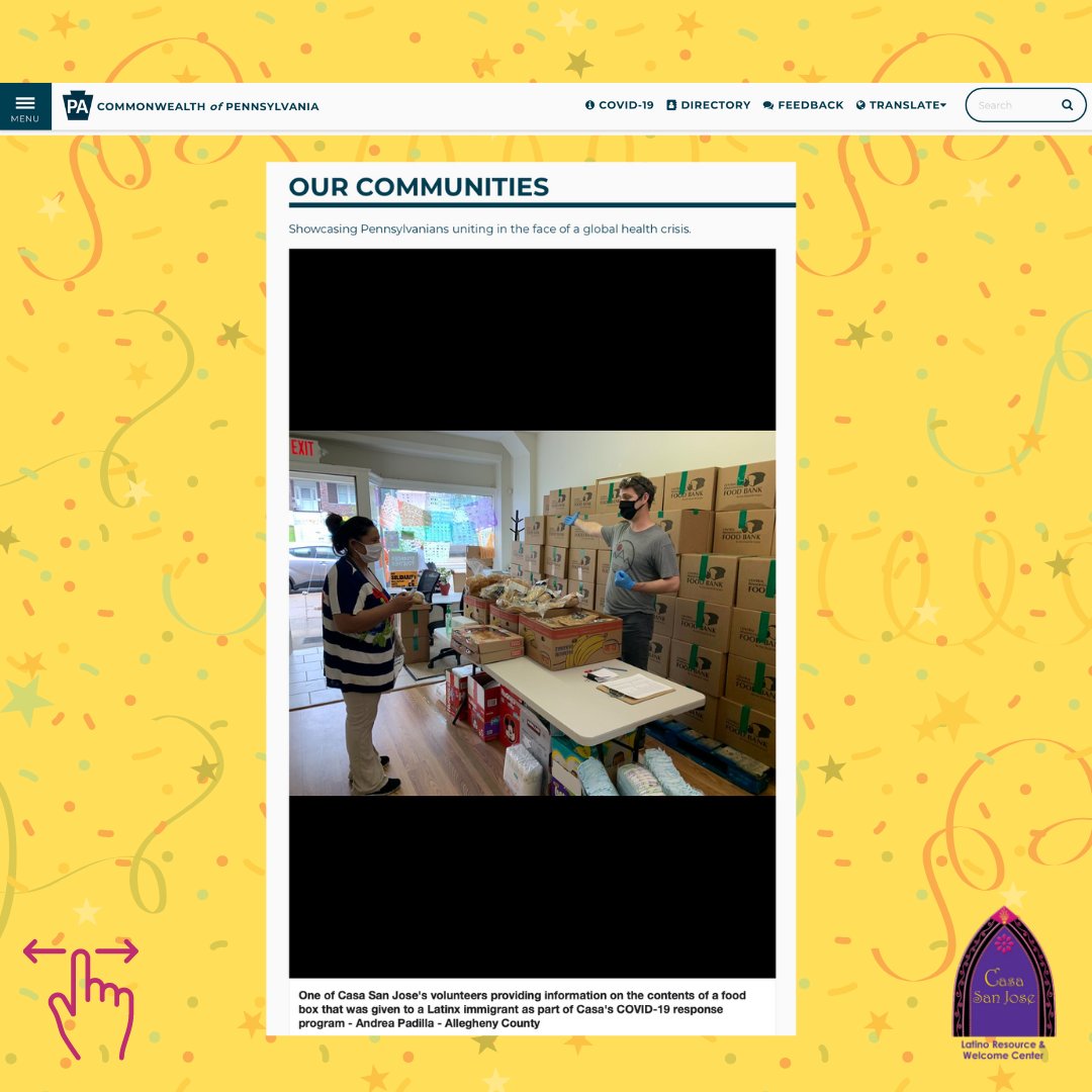 CasaSanJosePGH's tweet photo. 🙌The work of Casa San José during the COVID-19 #pandemic has been featured in the virtual photo exhibit called "One Lens: Sharing Our Common Views" organized by the Pennsylvania Office of the First Lady.

More photos  👉🏻 https://t.co/laG9Vv1KVS

#photoexhibit #COVID19 #OneLens https://t.co/MPvCalEHL5