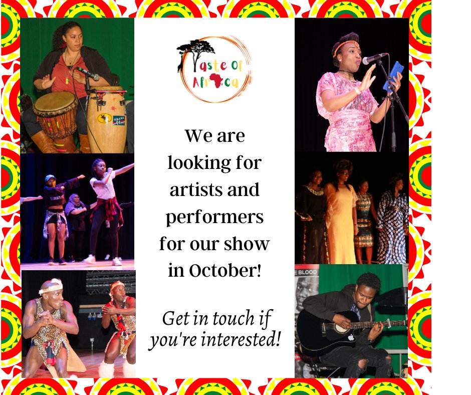 TasteAfricaNE's tweet photo. Are you a performer? Contact us today to be apart of the Taste of Africa event in October, email tasteofafrica.teesside@gmail.com for more information! https://t.co/N1Fcx0DB2K