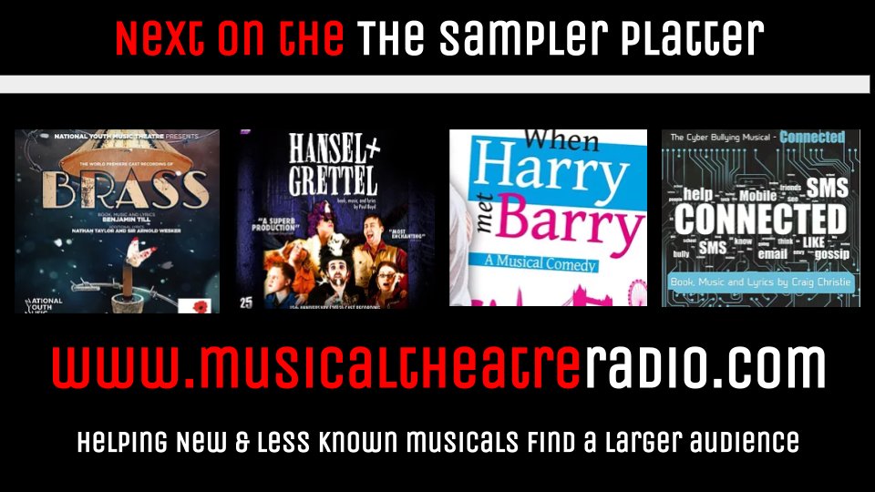 "Here's the lineup for today's Sampler Platter

<a href="/paulboydmusic/">Paul Boyd Music (pbm)</a>
<a href="/thebenjamintill/">Benjamin Till</a>
@WHMBmusical
<a href="/nomatesprod/">Craig Christie</a>

Get show info: 
musicaltheatreradio.com/mtr-exclusives…

Repeated at 7pm EST"
