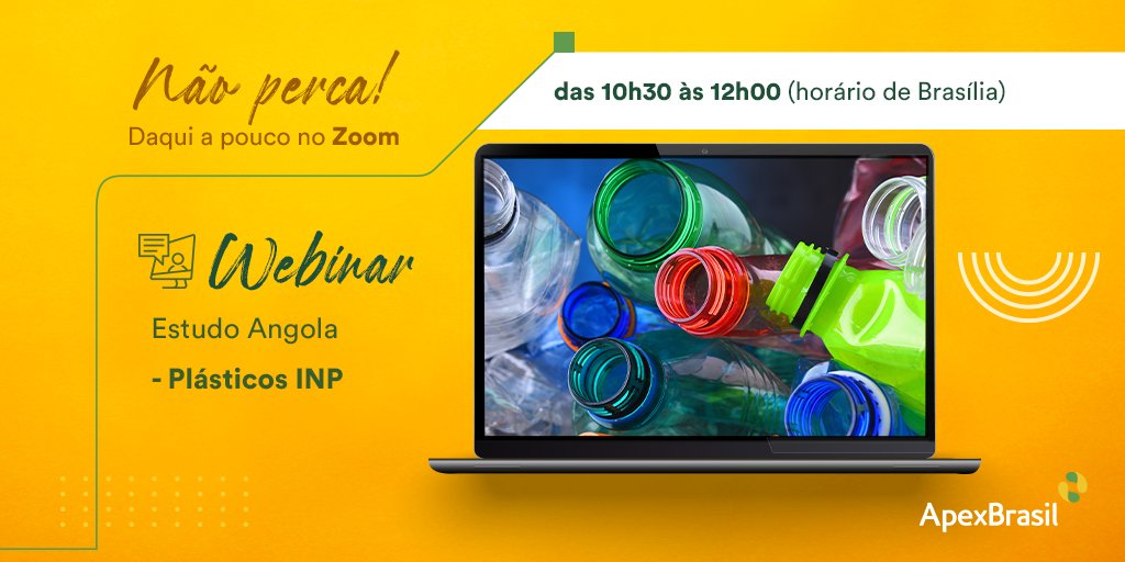 ApexBrasil's tweet photo. Vamos encerrar o mês com informações valiosas sobre o mercado internacional? Hoje você tem um encontro marcado com a Angola em mais um webinar exclusivo. Inscreva-se: https://t.co/10gCIePPQf
#sigaapexbrasil #angola #thinkplasticbrazil https://t.co/0VwokFlAcE