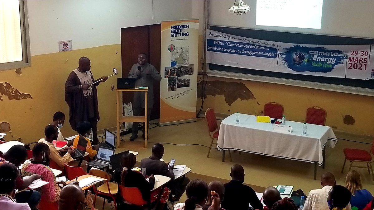 Nos activités se poursuivent avec la prise de parole du Dr. Parfait OUMBA sous le thème : Adaptation climatique au Cameroun 
#ceyow  #Climat #ClimateChange #energy #EnergyStorage #ClimateAction

<a href="/bsdkrs/">Blondel Silenou</a> 
<a href="/Cladelle2/">Cladelle Tido</a> 
<a href="/AzimbombiM/">Azimbombi Myra</a> 
@PossiWambo 
<a href="/RichardMunang/">Dr. Richard Munang</a> 
<a href="/Dr_KAMGA/">Dr. Marc Anselme KAMGA</a> 
<a href="/JVE_Int/">JVE International</a>