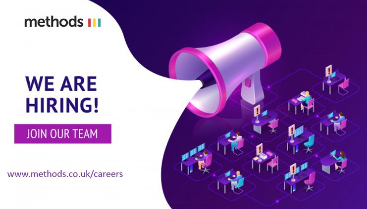 MethodsDigital's tweet photo. We are currently #recruiting for a number of exciting roles! From #AgileDeliveryManagers, to #ContentDesigners, #BusinessAnalysts, &amp; #TechnicalArchitects! For more info &amp; to view a full list of our current openings, please visit our careers pages 👉 https://t.co/mQujuiSmYr https://t.co/IWlQYE2TSi
