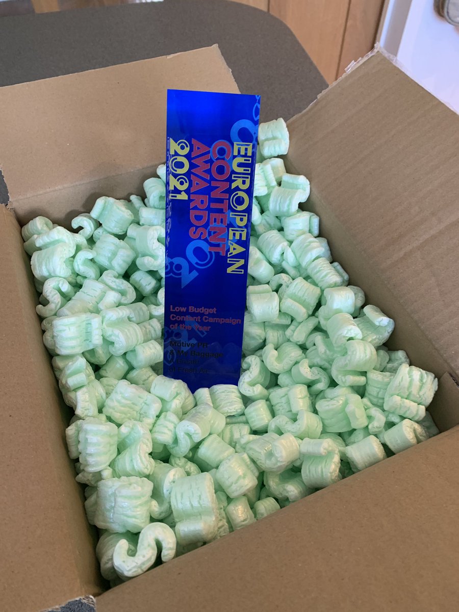 motivepr's tweet photo. Something rather nice has arrived this morning! #EUcontentawards thank you @dontpanicevents https://t.co/yYbG4S8wZw