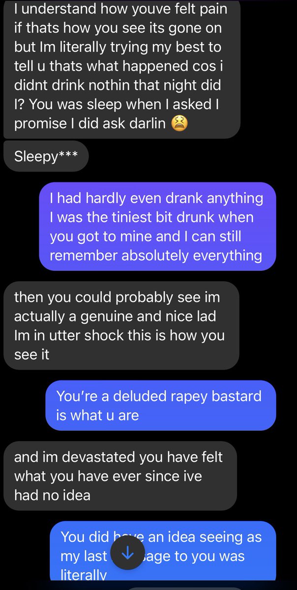 tinseltitsx's tweet photo. After 5 months I decided to contact my r*pist idk why but I just want him to fucking hurt like I do all the time. Anyway I can’t believe the audacity of this man hahahahaha as if he is trying to convince me it didn’t happen https://t.co/DyLG9pwhje