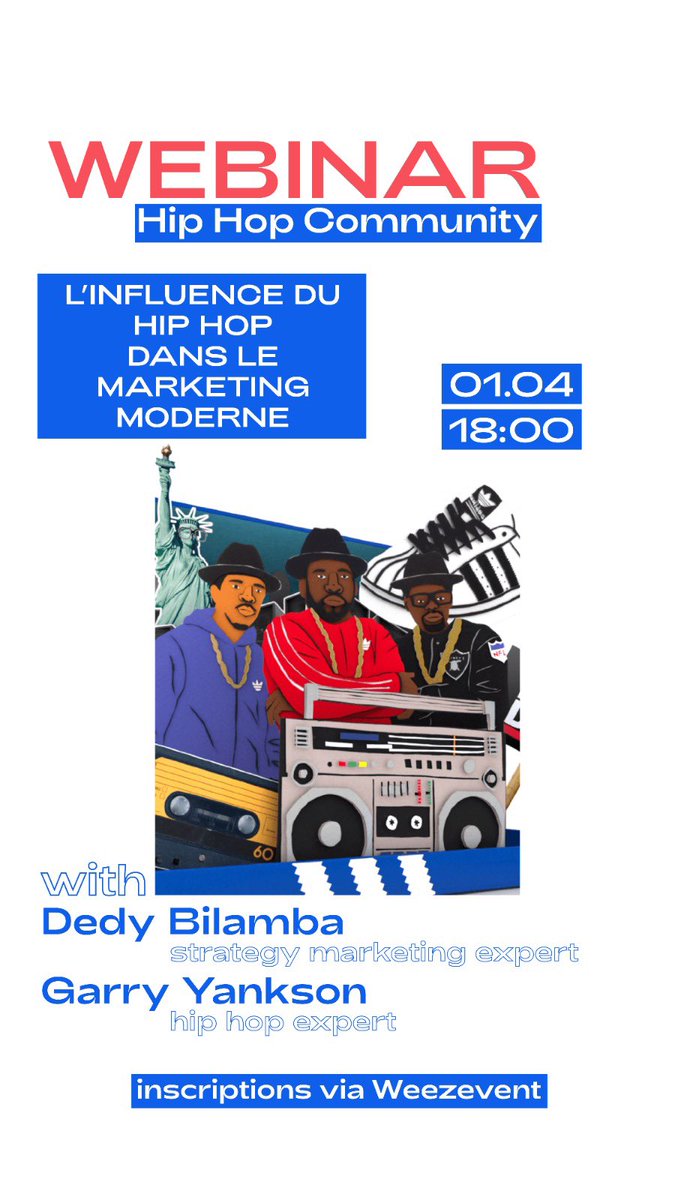 Garry Yankson 🥷🏽🤟🏽 (@hiphopgarryboo) on Twitter photo RDV ce Jeudi à 18h00 pour un nouveau #webinar by #HHC autour du #HipHop et des cultures urbaines.
Inscriptions : weezevent.com/l-influence-du…
s/o <a href="/CommunityHop/">Hip Hop Community</a> <a href="/DedyBil/">Dédy Bilamba</a> RDV ce Jeudi à 18h00 pour un nouveau #webinar by #HHC autour du #HipHop et des cultures urbaines.
Inscriptions : weezevent.com/l-influence-du…
s/o <a href="/CommunityHop/">Hip Hop Community</a> <a href="/DedyBil/">Dédy Bilamba</a>