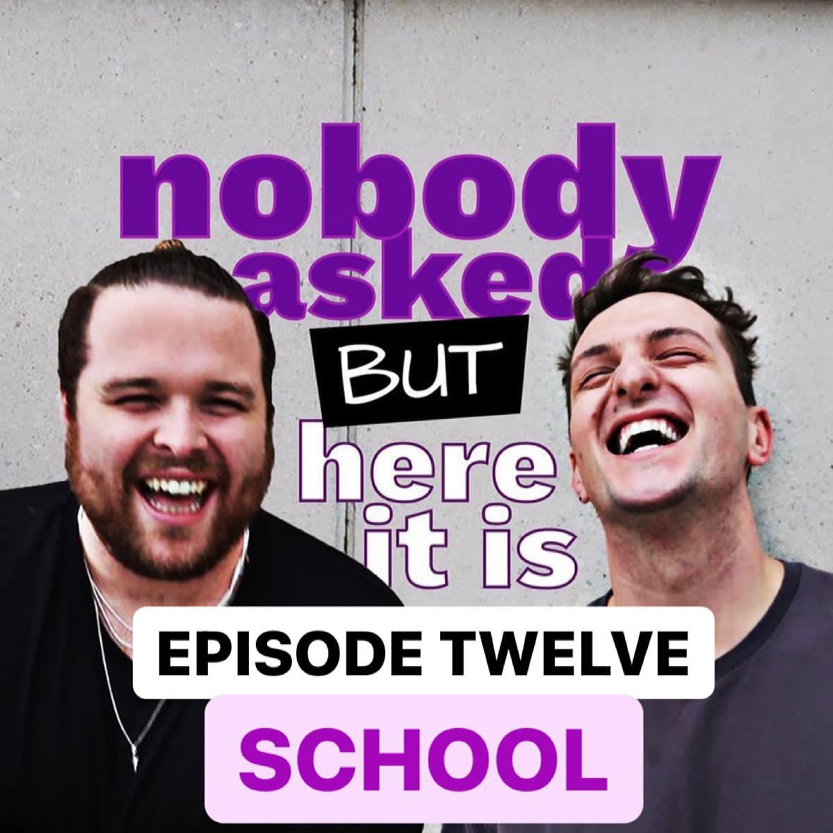 NoboAsked's tweet photo. **RIIIIIING** 

It’s time for school - join @CallumJohnHill and @NiallHemingway as they relive their school days-  who was the best behaved and who called a teacher a cow? Find out Friday!!!

#backtoschool #podcast #PodcastandChill #lgbtpodcast #queervoices :)💜🌈💜 https://t.co/FYDSoB2veX
