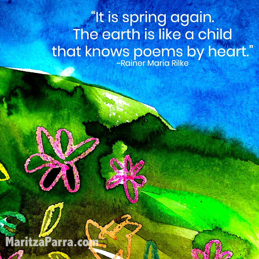 MaritzaParra's tweet photo. “It is spring again. The earth is like a child that knows poems by heart.” ~ Rainer Maria Rilke
.
#spring #rebirth #renewal #reinvention #heartwork #heartworkjournaling #nature #watercolor #creative #creativityheals https://t.co/cIhXjuHRo7