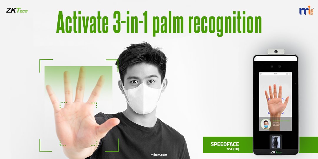 MiHCMHQ's tweet image. The SpeedFace-V5L [P] and SpeedFace-V5L[TD] consists of the 3-in-1 palm recognition (Palm Shape, Palm Print and Palm Vein), which does a contactless scan of the palm. 

Contact:  Ayomi Baduge - (077) 767 8900 

#contactlessaccess #touchlesstechnology #palmrecognition