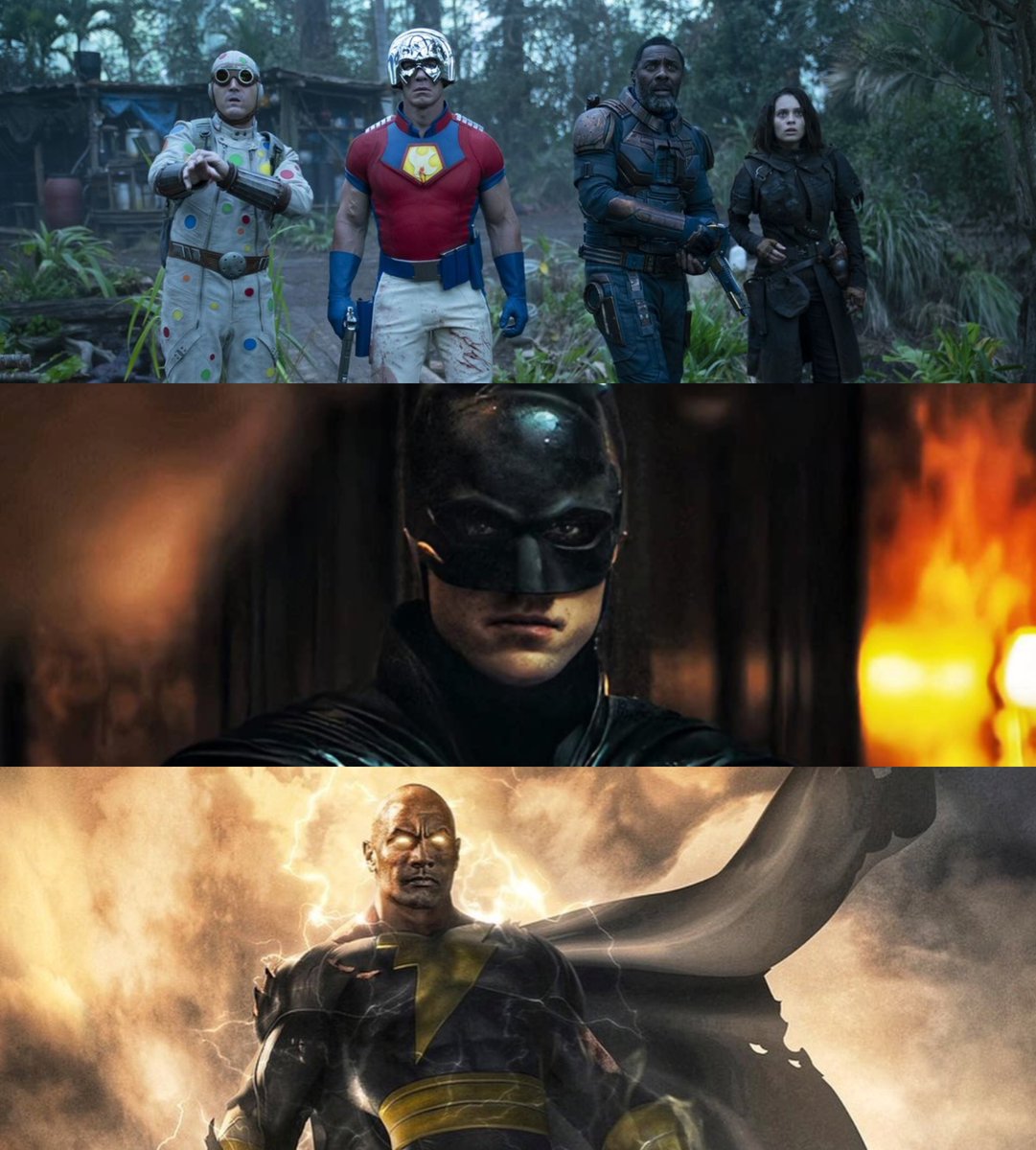 getFANDOM's tweet photo. DC's upcoming film slate: 

'The Suicide Squad' 😈 Aug. 6, 2021

'The Batman' 🦇 Mar. 4, 2022

'Black Adam' 💪 Jul. 29, 2022

'The Flash' 💨 Nov. 4, 2022

'Aquaman 2' 🔱 Dec. 16, 2022

'Shazam! Fury of the Gods' ⚡️ Jun. 2, 2023 https://t.co/I9gvRL2lLR