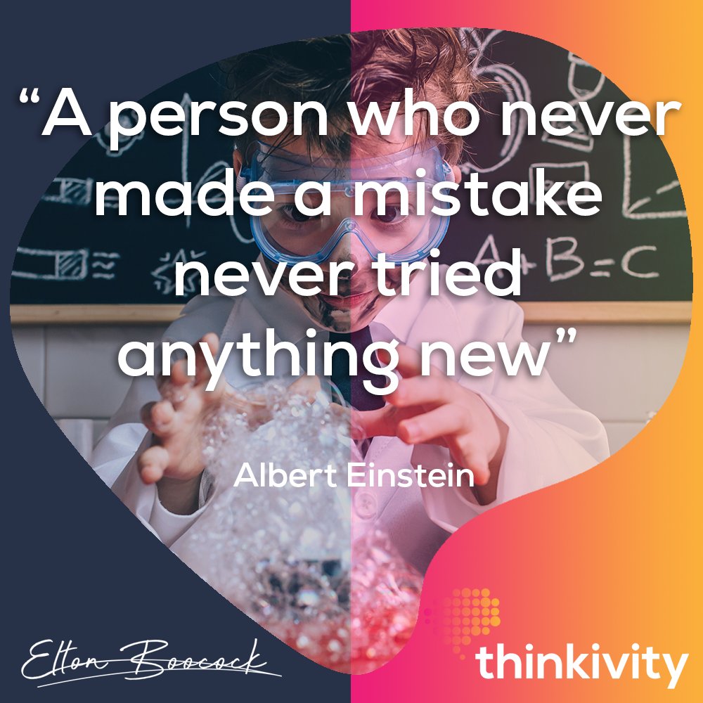 eltonboocock's tweet photo. What happens if you are raised in an environment where making mistakes isn't a good thing. How does that teach you to take chances &amp; breakthrough to new possibilities?

Making mistakes is part of life. Recognise them, own them and move on from them to better things. Quickly! https://t.co/Z1dDR7dJdu