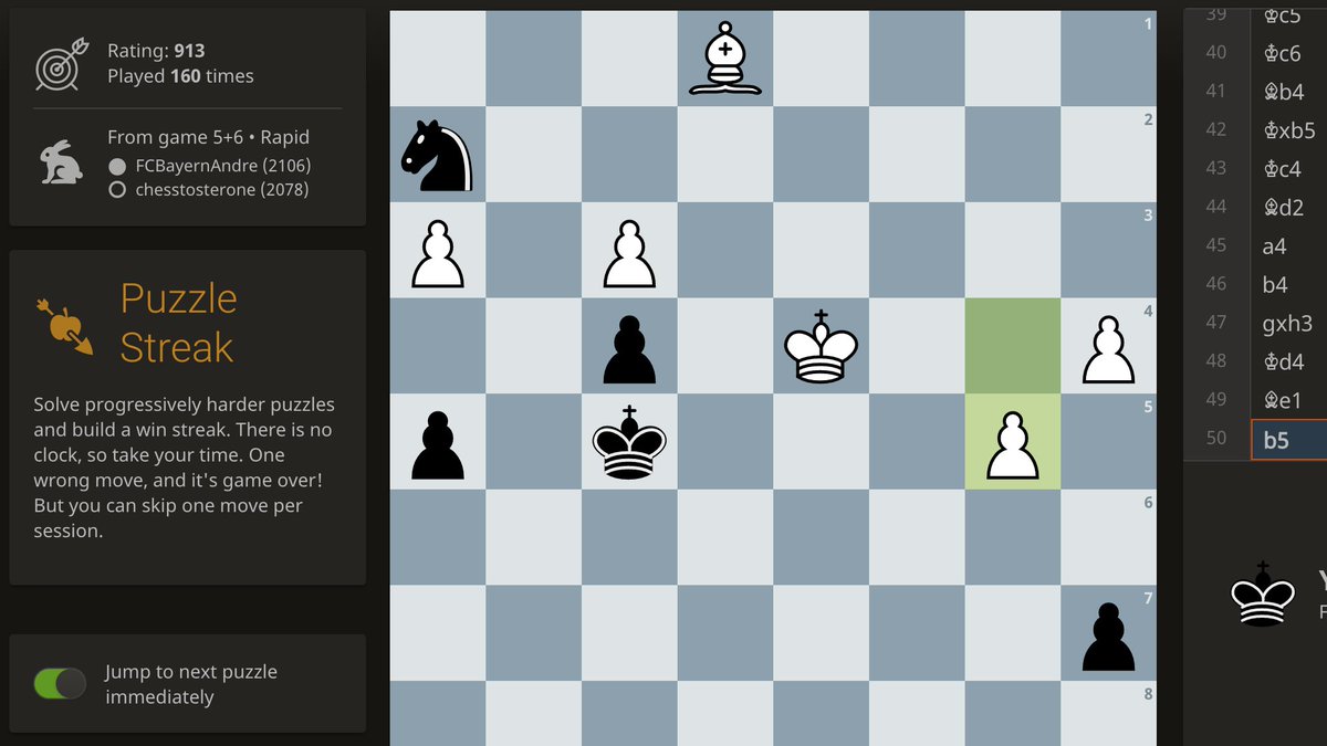 Puzzle Streak on LiChess explained 