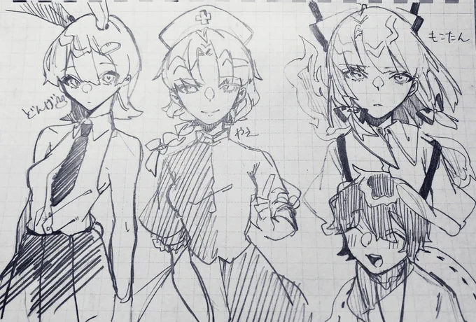 髪が短い永夜抄落書きです 