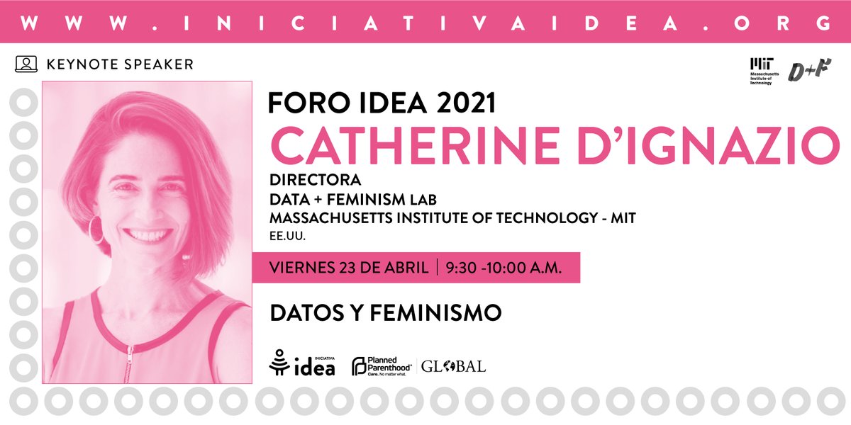 IniciativaIDEA's tweet photo. #BigData: ¿Cómo puede el pensamiento feminista imaginar prácticas de datos más éticas y equitativas? Ven a conocer a @kanarinka, co-autora del libro #DataFeminism #FeminismoDeDatos. Postula al #ForoIDEA2021 aquí: https://t.co/e8Te0TYaQA https://t.co/dUWrRv4Gdv