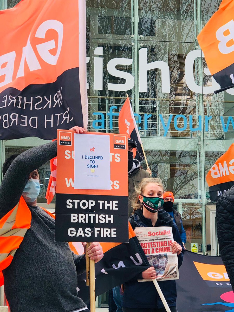 GMBCampaigns's tweet photo. Day 42 of strike action in Leeds by GMB members working for @BritishGas
 
Solidarity with brothers and sisters around the UK standing against Fire &amp; Rehire

United We Stand

#StopTheBritishGasFire 

@ianbrown_73 @PDaviesGMB https://t.co/kj8xPTTbmh