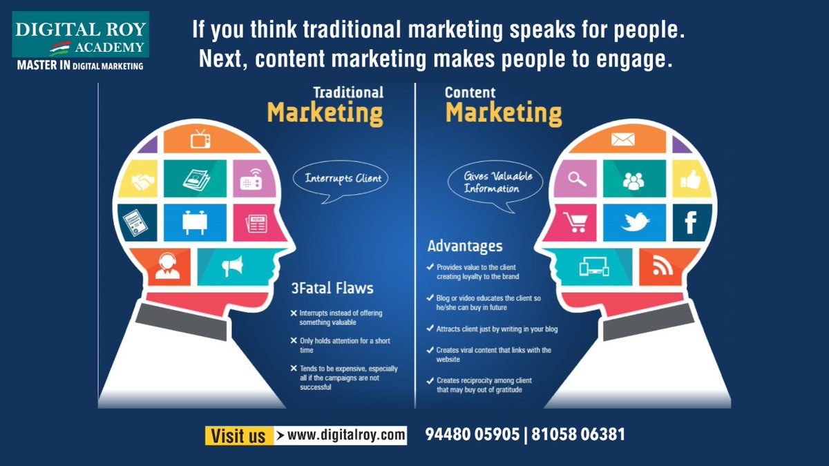 digitalroys's tweet photo. Is Digital Marketing taking over Traditional Marketing? engage your customer with Digital Marketing!
https://t.co/V47GMfegVg
#SMM #content #digitalmarketing #SEO #emailmarketing #digitalroyacademy #digitalmarketingcourse #SEM #onlinemarketing #mondayvibes #digitalroy https://t.co/eyIBO1CwhL
