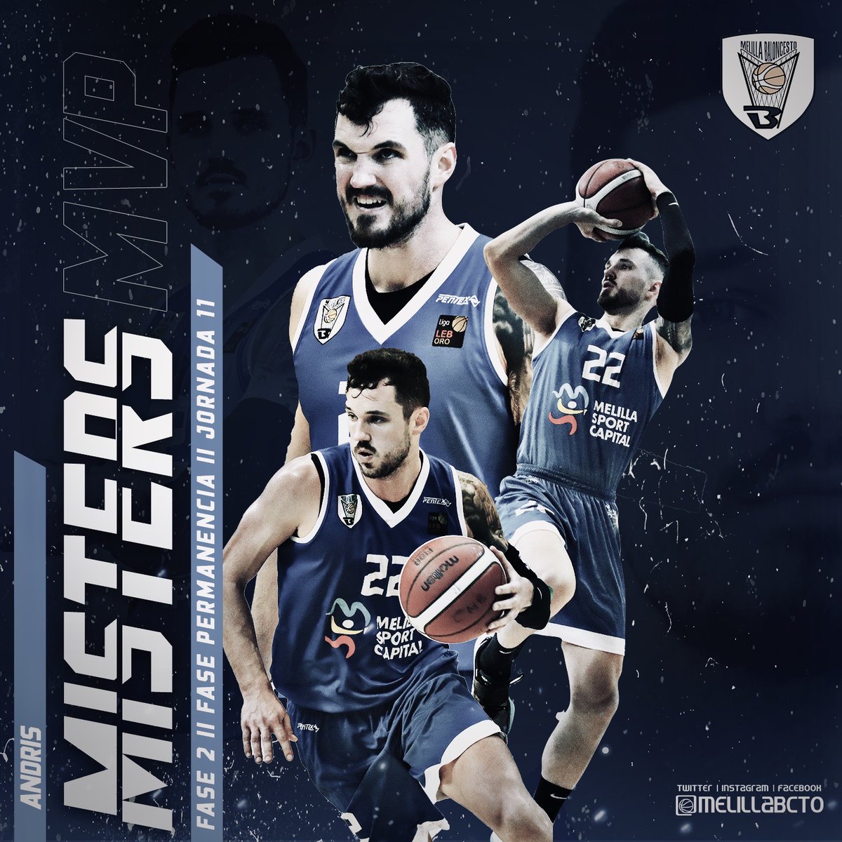 🏆 MVP

 <a href="/AndrisM/">Andris Misters</a> firma su mejor partido como jugador del Melilla Sport Capital (+39 val) para llevarse el MVP de la jornada.

🏀🏀🏀

#vamosmelilla