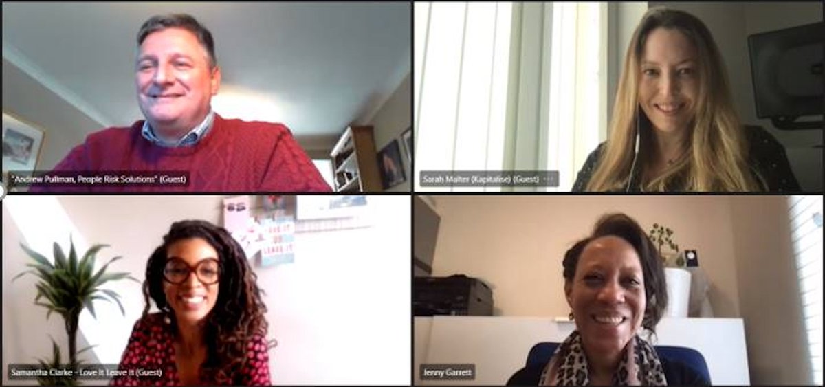 JenniferGarrett's tweet photo. Wonderful to host a panel discussion on the #FutureofWork with @samanthaand_ @GrantCentralUK @PeopleRiskSol today for @PHE_UK and #BetterTogetherConf #Gigeconomy #Bias #Inclusion #Remote #Hybrid #Compassion #BigTech #Regionalisation  @EntrepreneurCoy https://t.co/3s0LMbKJRj